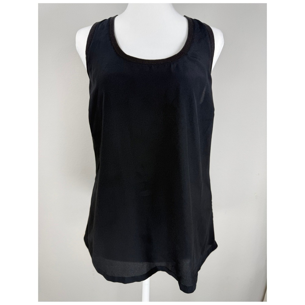 Joie Racerback Tank Top Women S Black Scoop Neck Minimalist Dark Academia Chic